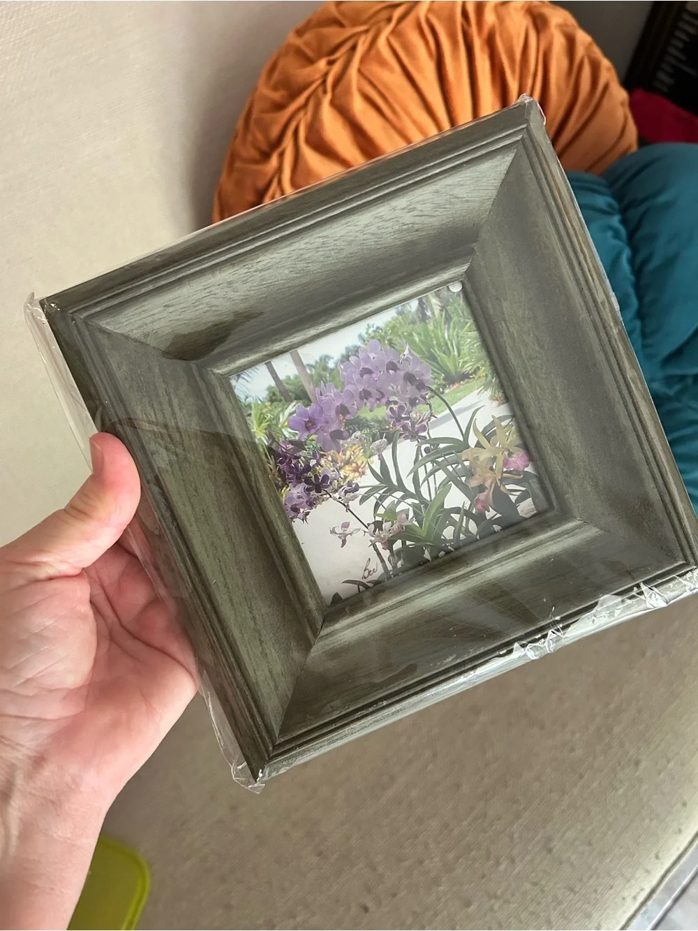 Green Wood Picture Frames Lot of 2 Home Decor Cottagecore Farmhouse Style Photo